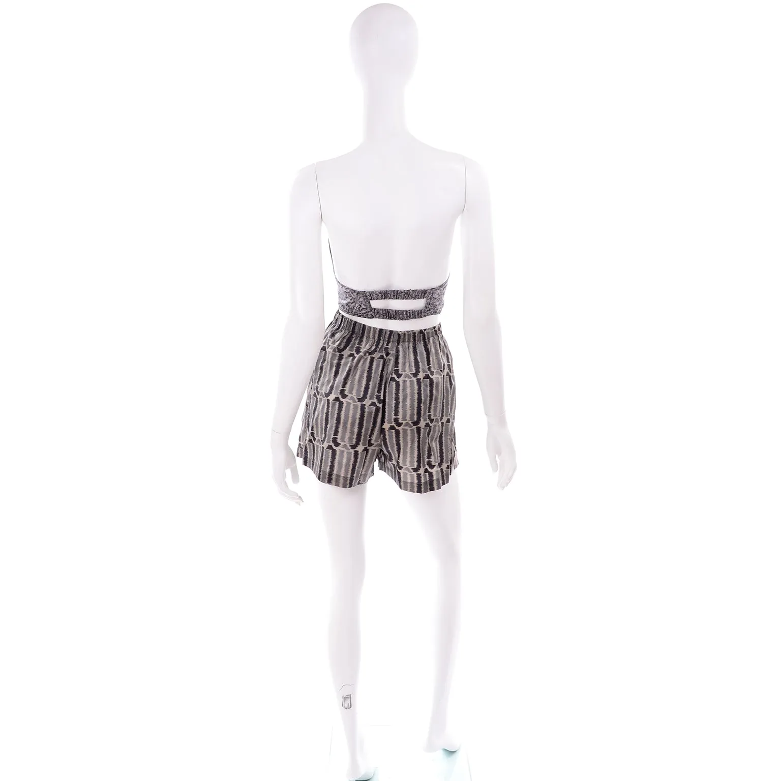 1981 Rare Alaia 4 Pc Ensemble w/ Shorts Skirt Bustier & Cropped Velvet Jacket