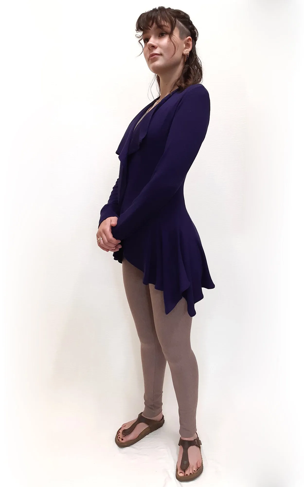 Bamboo Merino Panel Cardigan Deep Purple S,M,L only