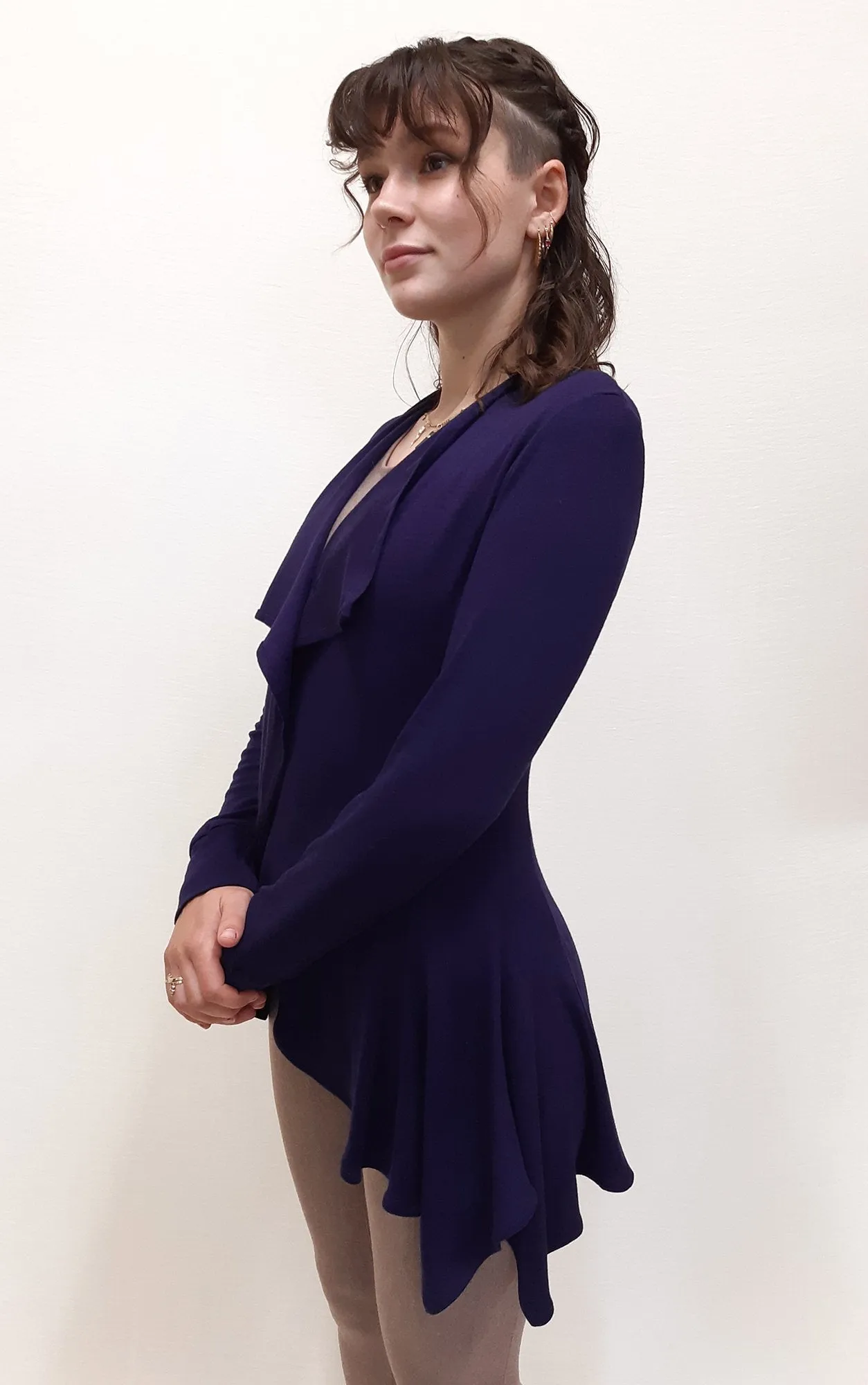 Bamboo Merino Panel Cardigan Deep Purple S,M,L only