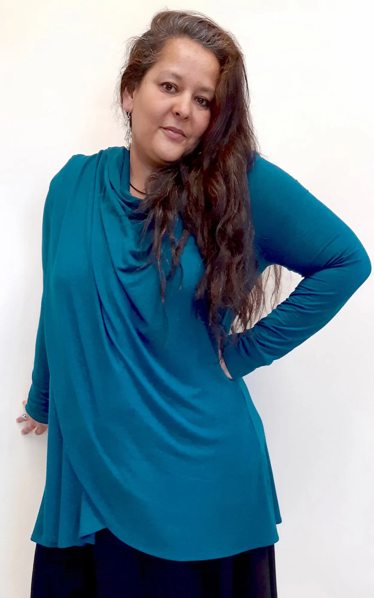 Bamboo Merino Princess Wrap Cardigan Moroccan/Black