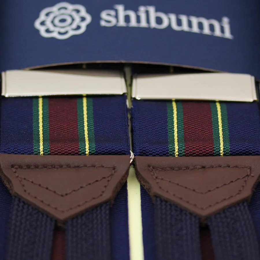 Barathea Braces - Navy / Burgundy / Green / Yellow