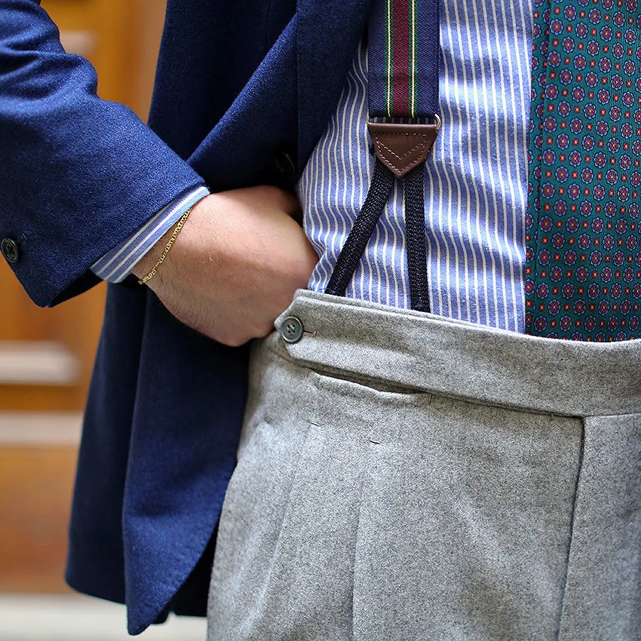 Barathea Braces - Navy / Burgundy / Green / Yellow