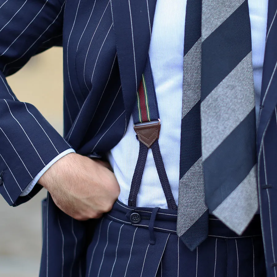 Barathea Braces - Navy / Burgundy / Green / Yellow