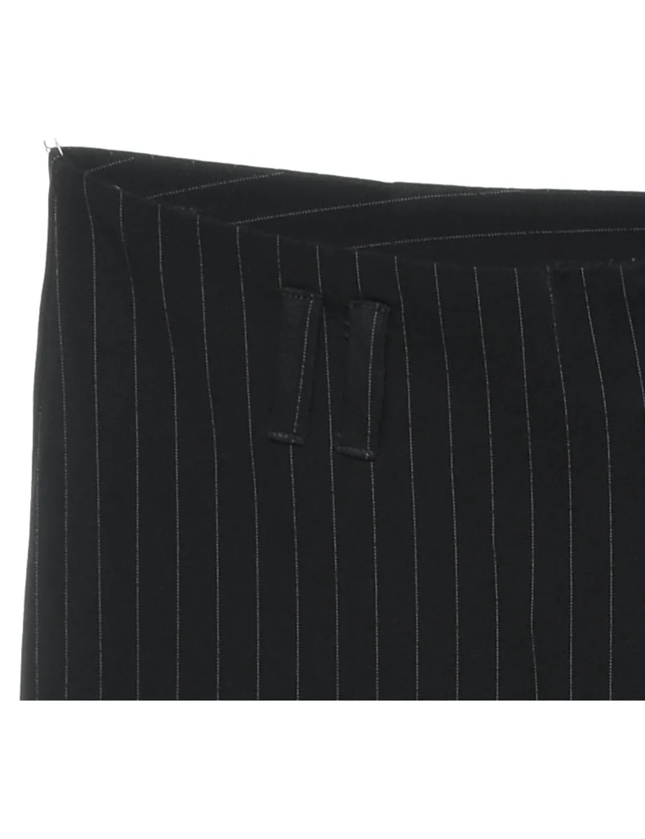 Black Striped Classic Trousers - W32 L29