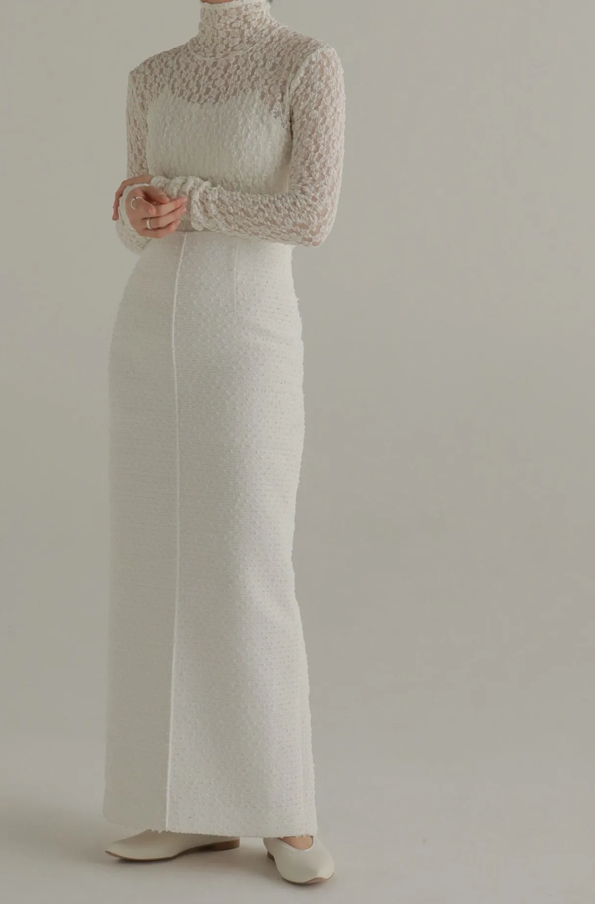 bonding tweed pencil skirt