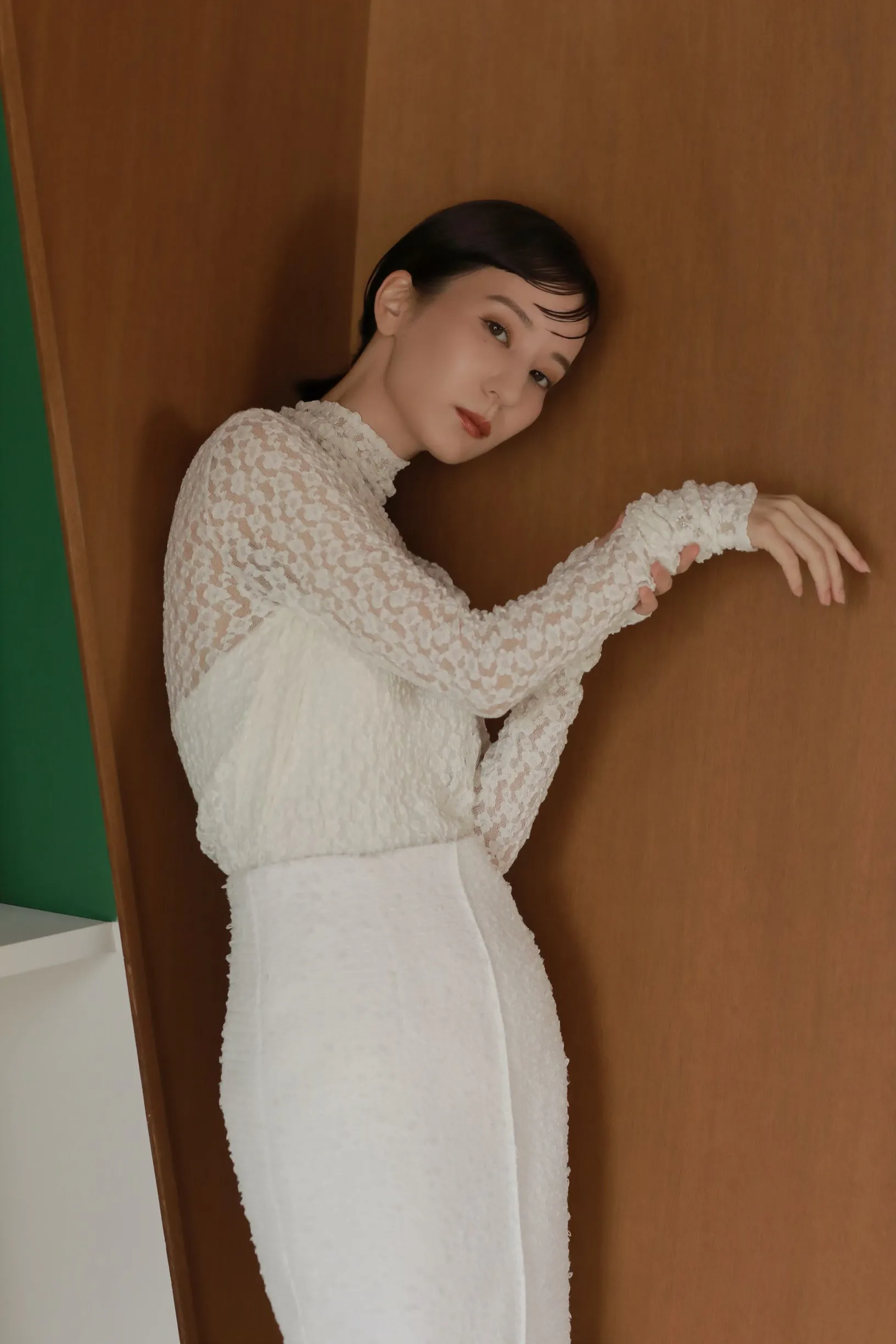 bonding tweed pencil skirt