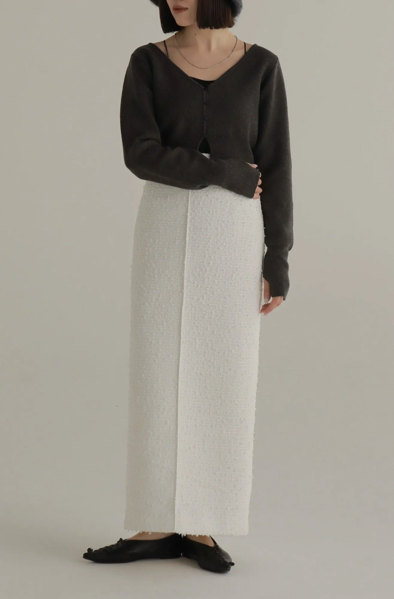 bonding tweed pencil skirt