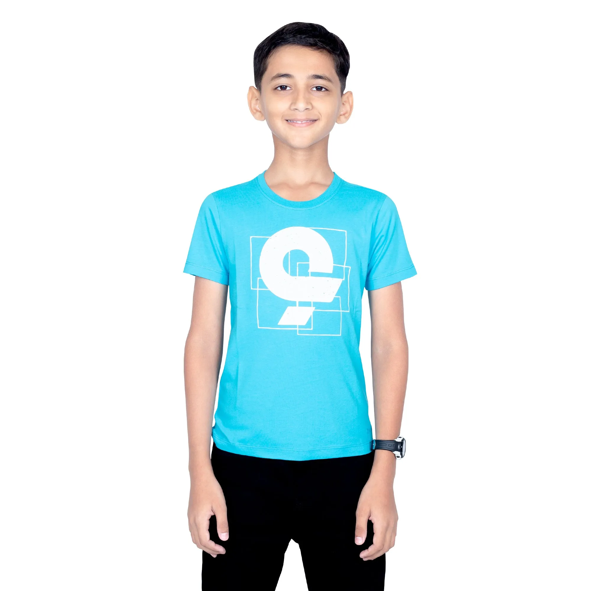Boys Scuba Blue Round Neck T-Shirt
