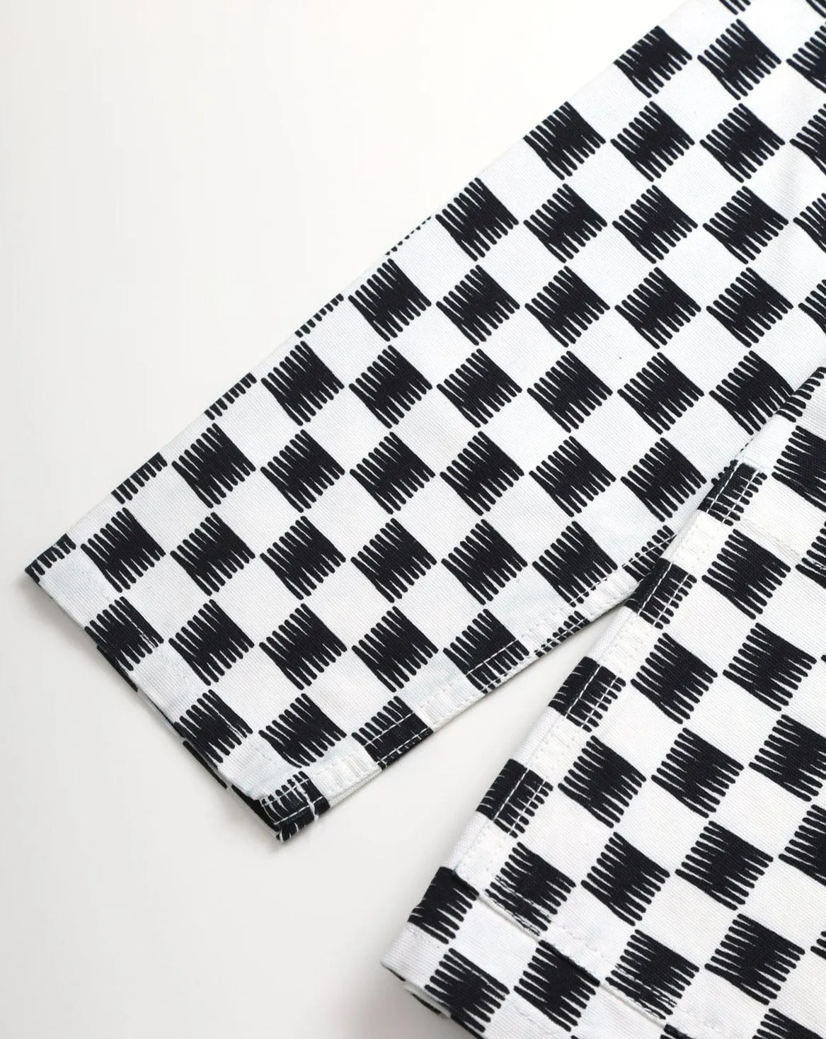 Canvas Coverall Jacket in B/W Checker