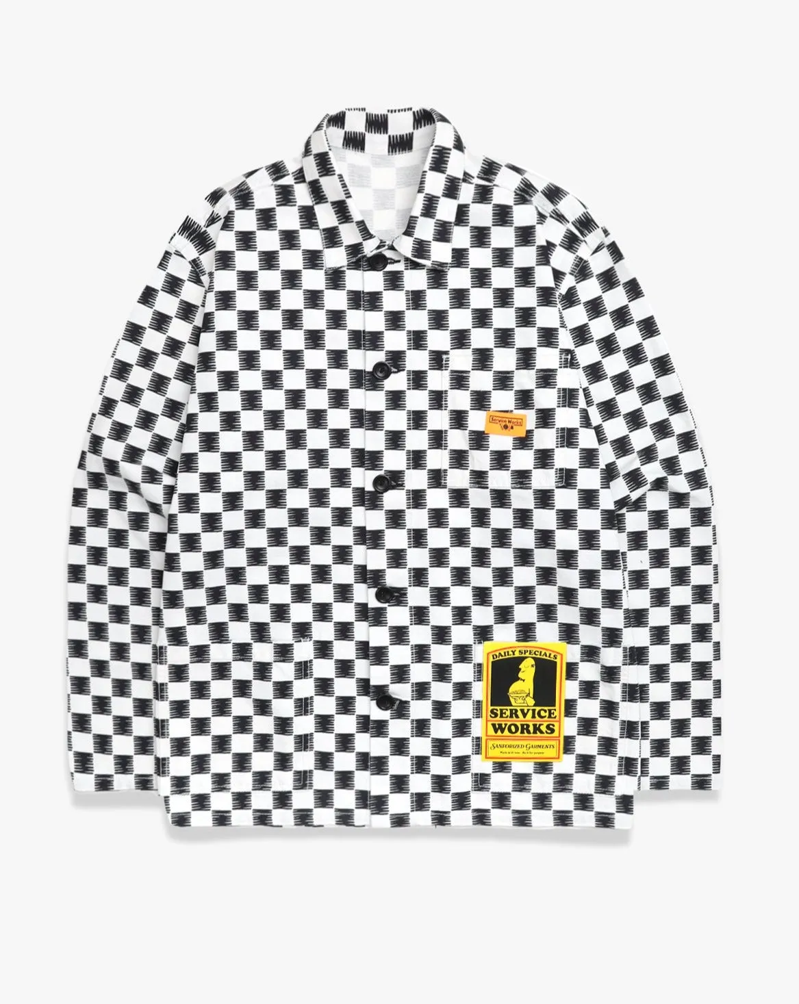Canvas Coverall Jacket in B/W Checker