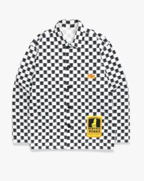 Canvas Coverall Jacket in B/W Checker