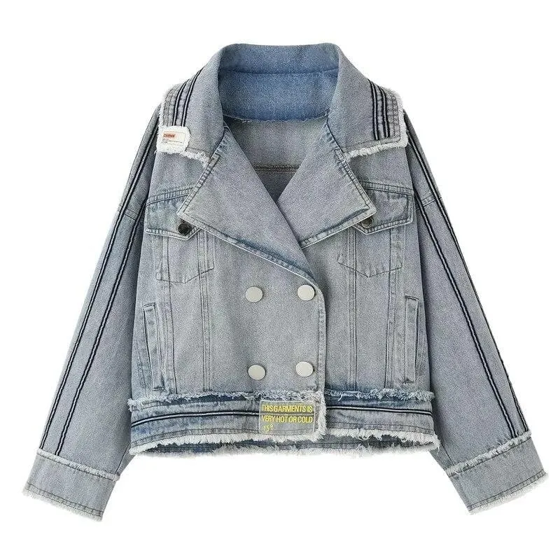 Denim Jacket With Distressed Look