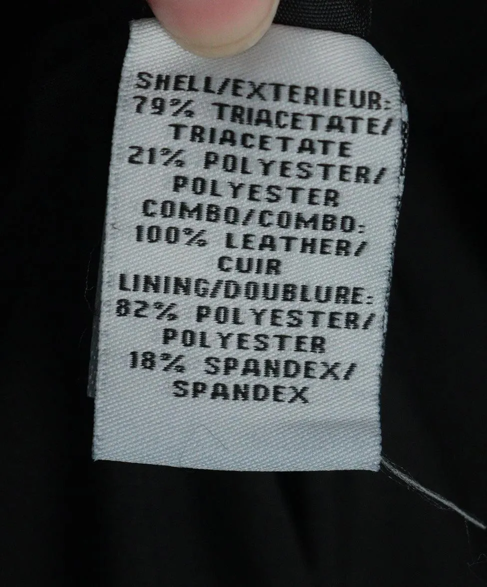 DVF Black Blazer w/ Leather Sleeves sz 6