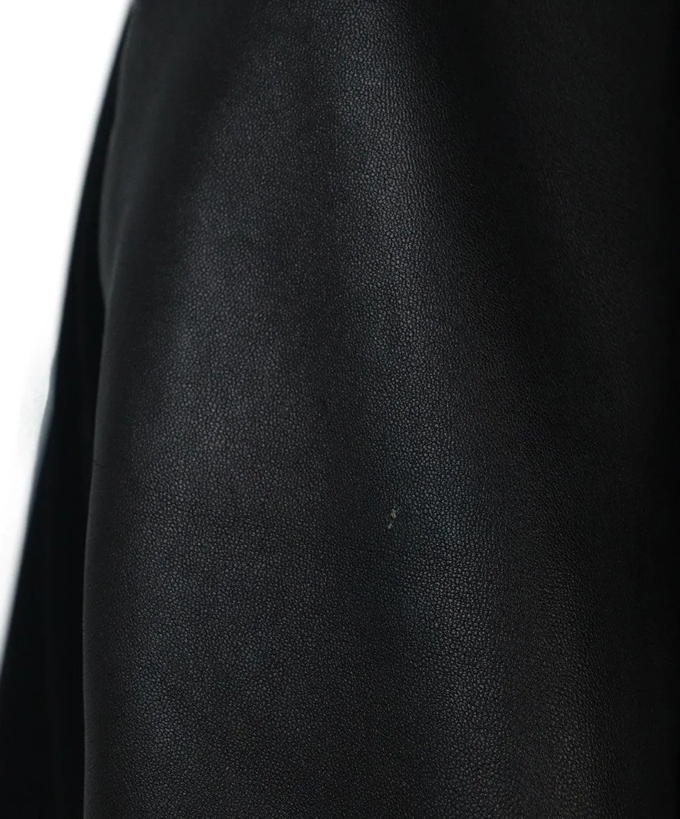 DVF Black Blazer w/ Leather Sleeves sz 6