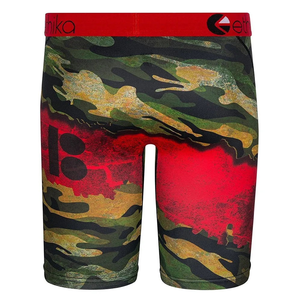 Ethika Mens Multicolored Polyester Soft 4-Way Fabric Boxer Brief Underwear - UMS068-GRR-M