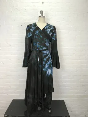 Flamenco Wrap Jacket in Ink Medallions - Extra Large