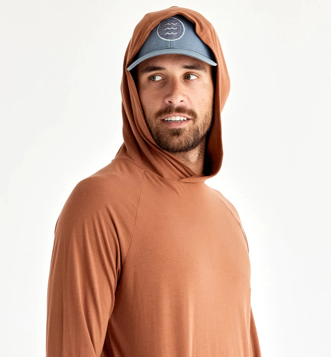 Free Fly Men's Bamboo Flex Hoodie in Desert Sand Red
