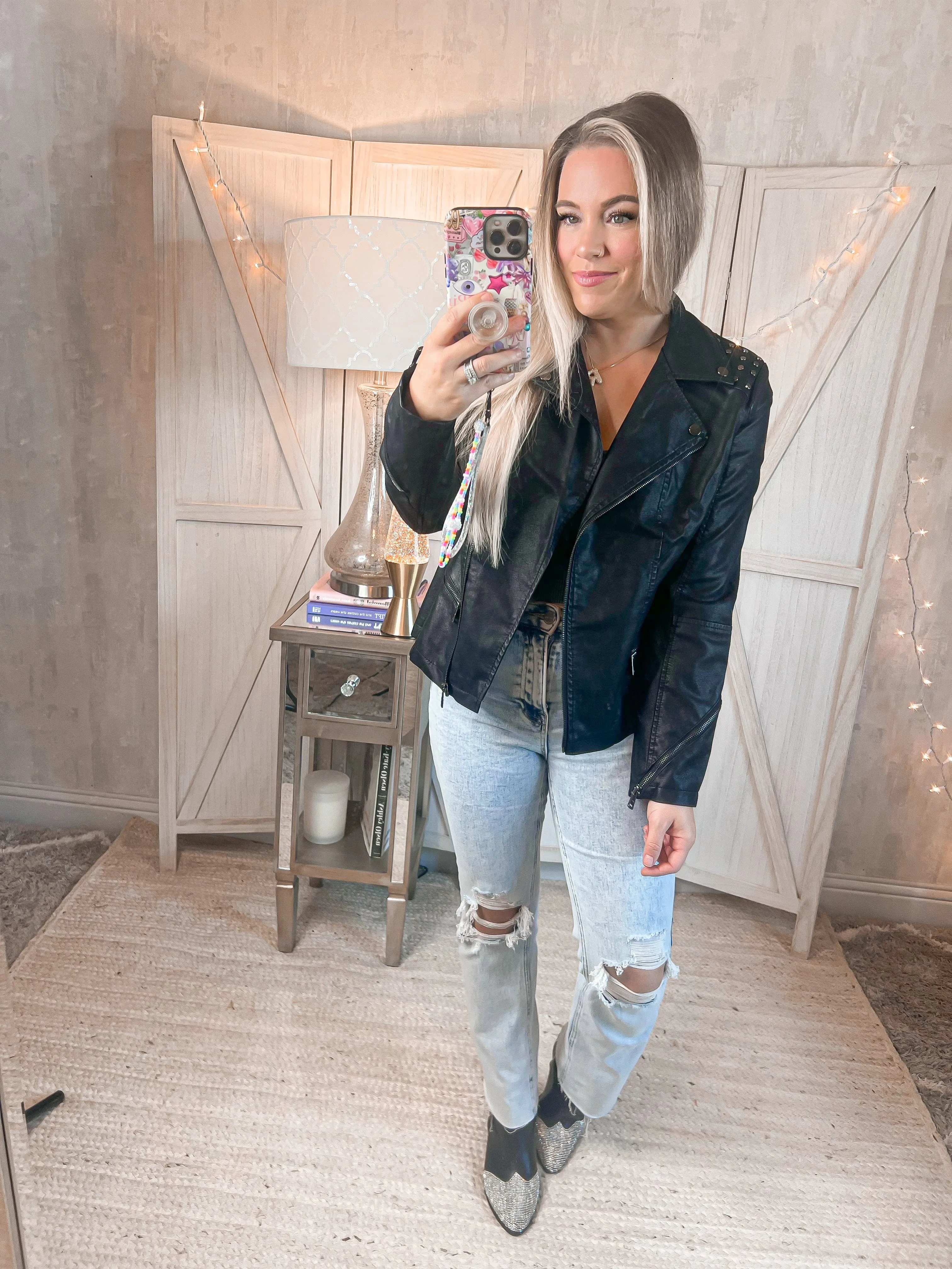 High Vibes Faux Leather Jacket