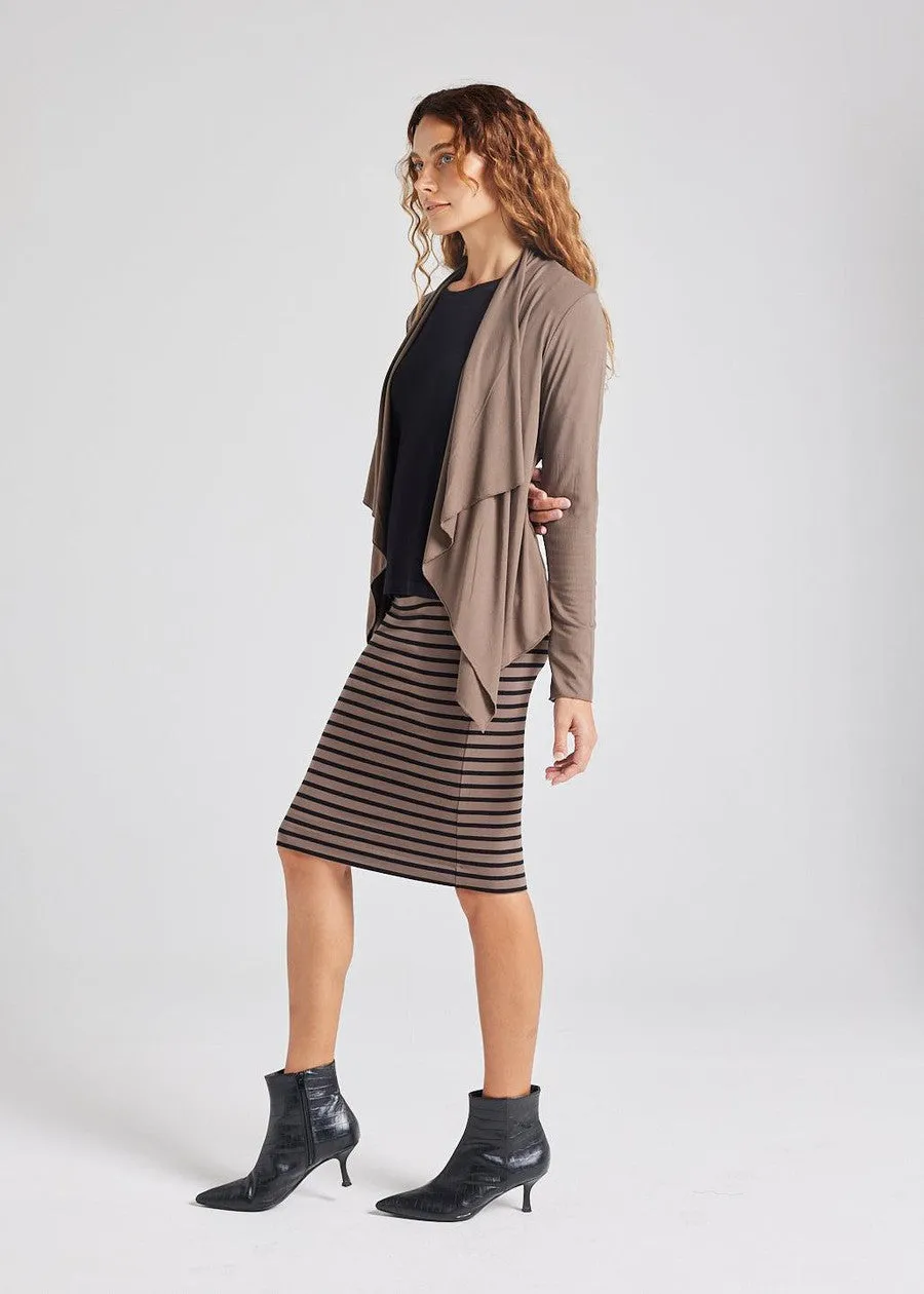 Joni Bamboo Waterfall Jacket - Chocolate