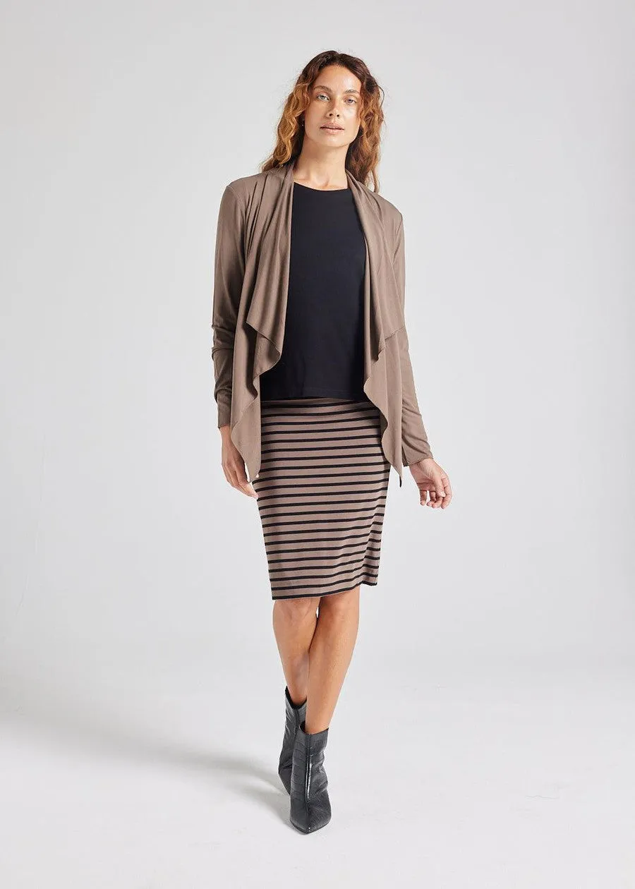 Joni Bamboo Waterfall Jacket - Chocolate