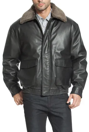 Landing Leathers Men's Heavy Duty Cowhide Leather Aviator Flight Bomber Jacket - Tall