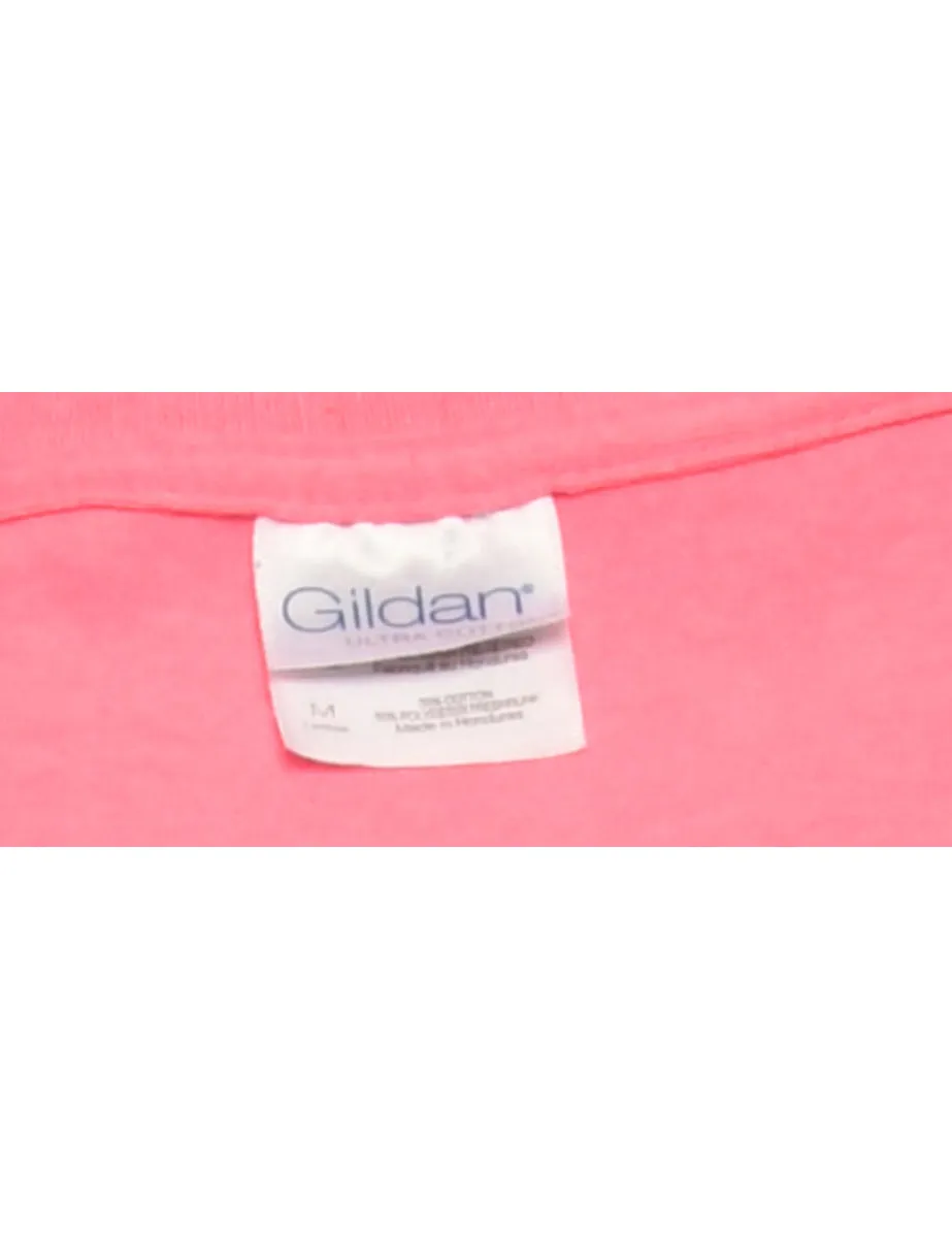 Luke Bryan Pink Gildan Printed T-shirt - M