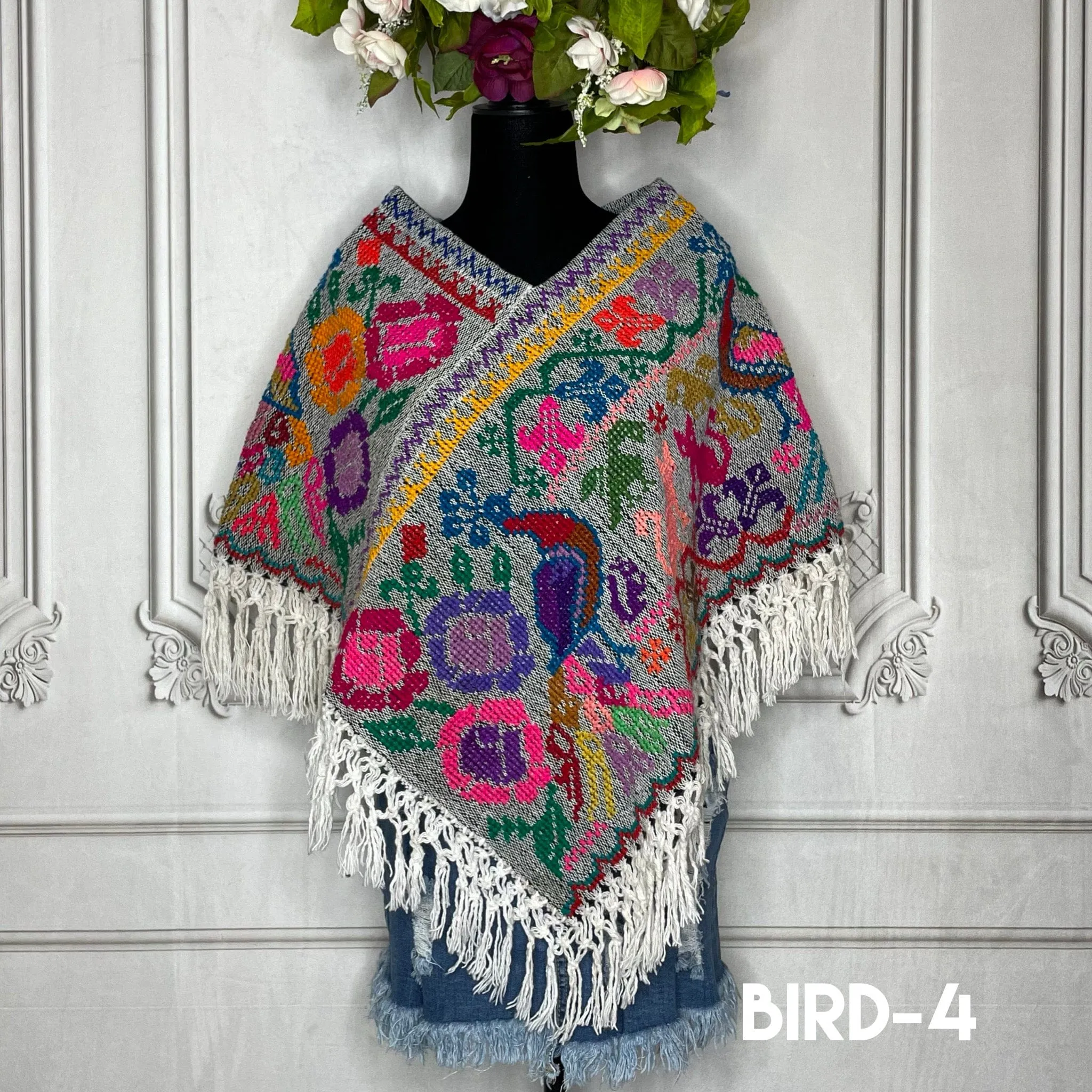 Mexican Cape Poncho Cross Stitch Heather Peacock