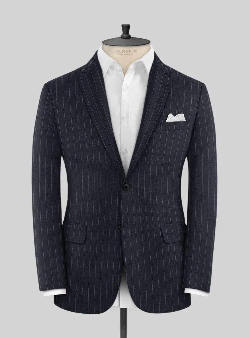 Napolean Genova Stripe Dark Blue Wool Jacket
