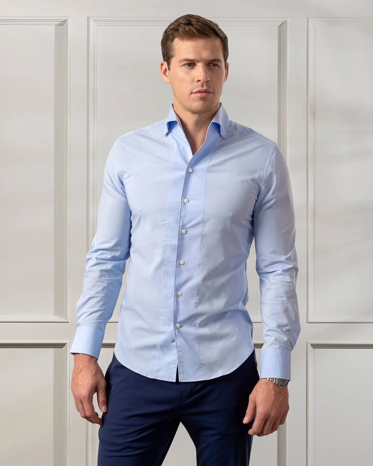 Napoli Bamboo One Piece Blue Shirt ORIGINAL SLIM/REG FIT