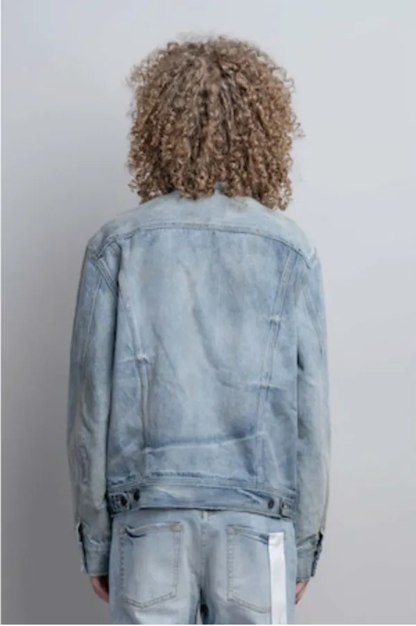 Neon Denim Dylan Jacket - Light Wash Repair