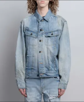 Neon Denim Dylan Jacket - Light Wash Repair