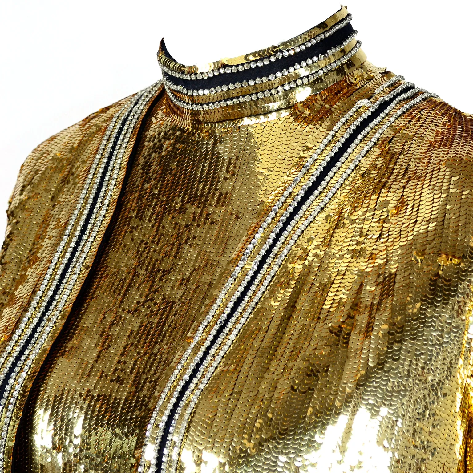 Norman Norell Gold & Black Vintage Evening Dress w/ Jacket