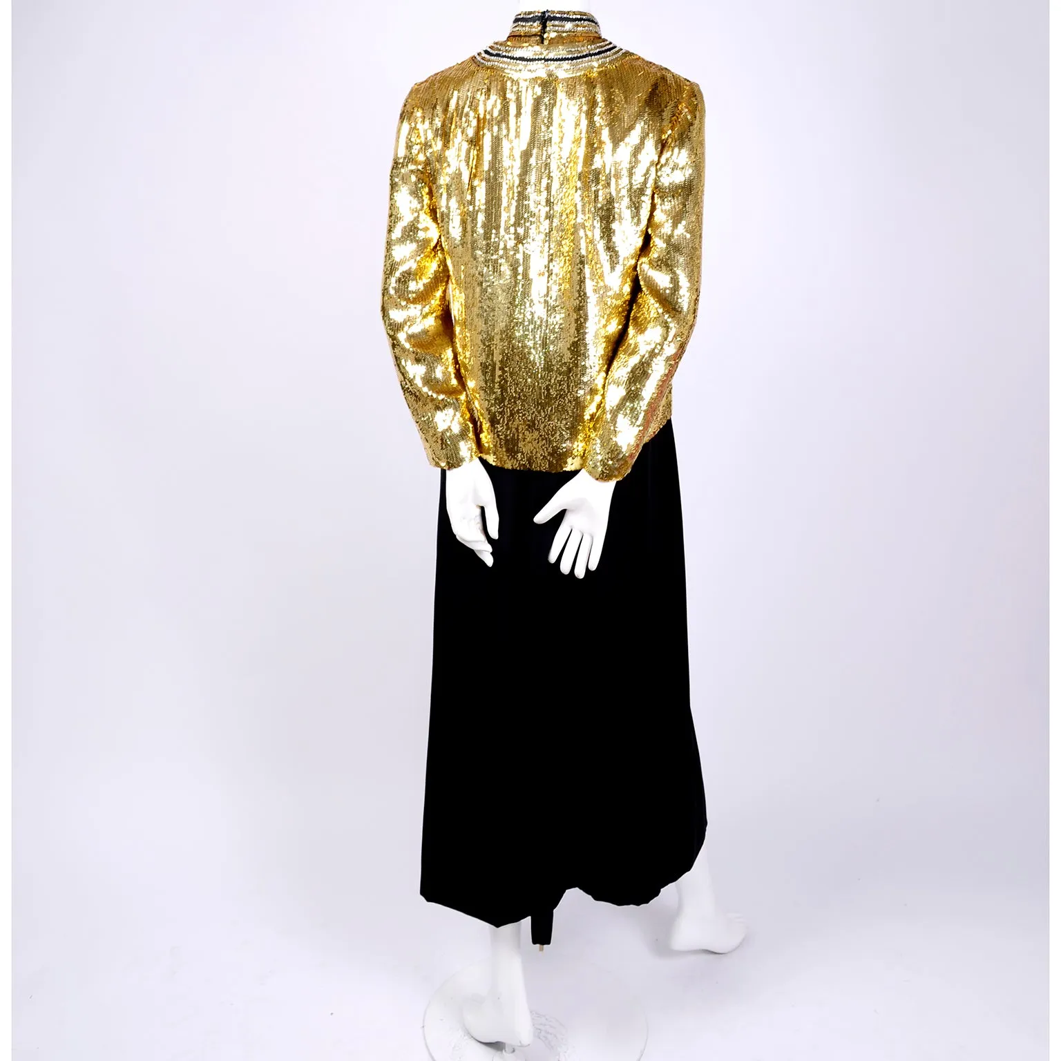 Norman Norell Gold & Black Vintage Evening Dress w/ Jacket