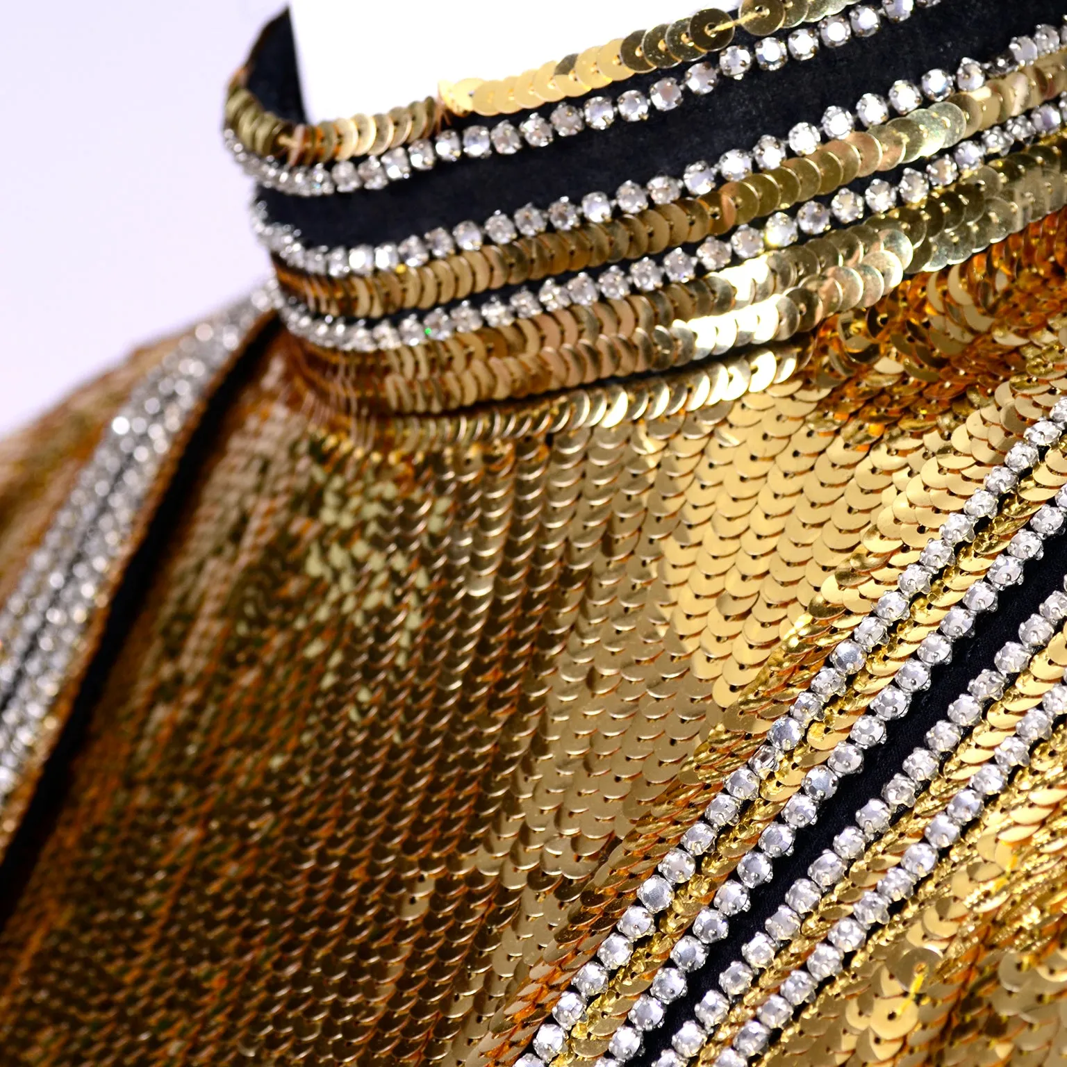 Norman Norell Gold & Black Vintage Evening Dress w/ Jacket