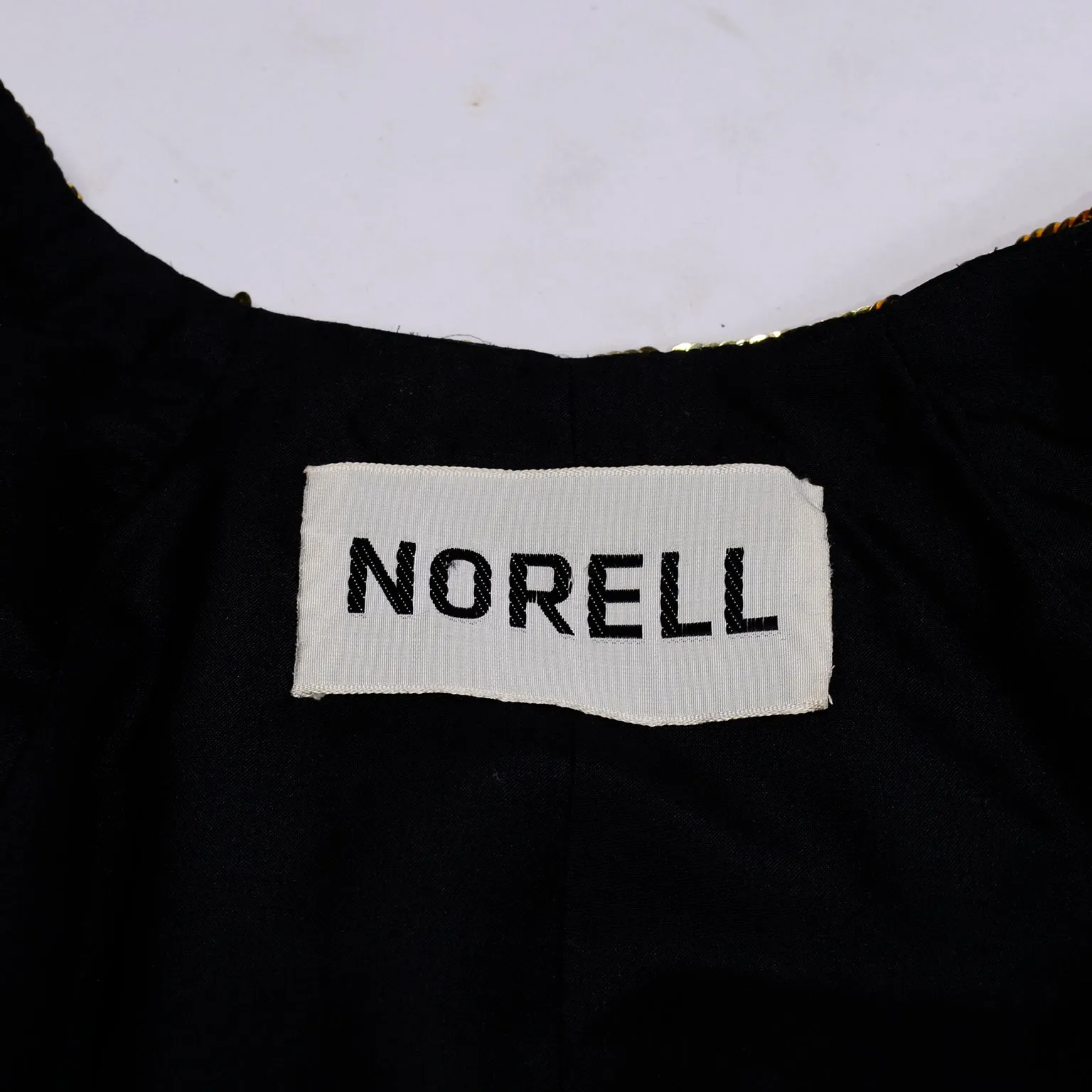 Norman Norell Gold & Black Vintage Evening Dress w/ Jacket