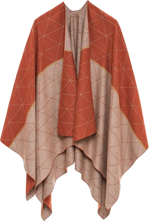 Pearl Mauve Luxurious Knit Sweater Poncho Cardigan