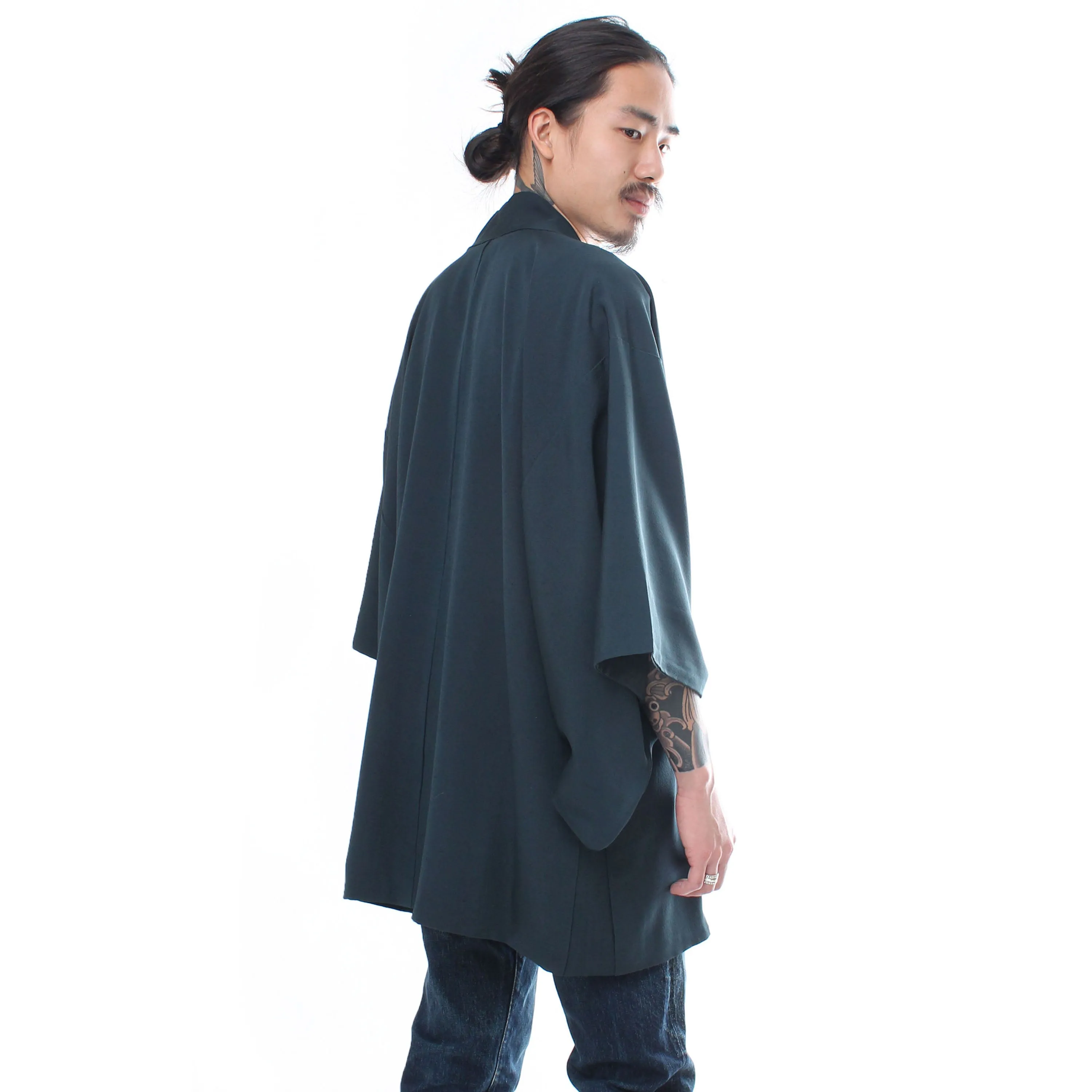 Reversible Dark Blue-Green Tiger Haori