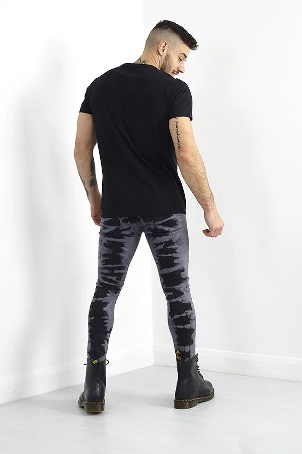 SKINNY FIT ALL OVER TIE DYE DENIM JEANS