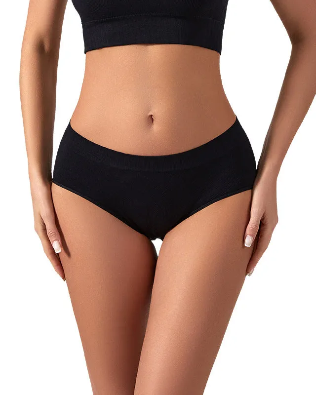 Solid Color Pure Cotton Plus Size Seamless Low Waist Women’s Underwear