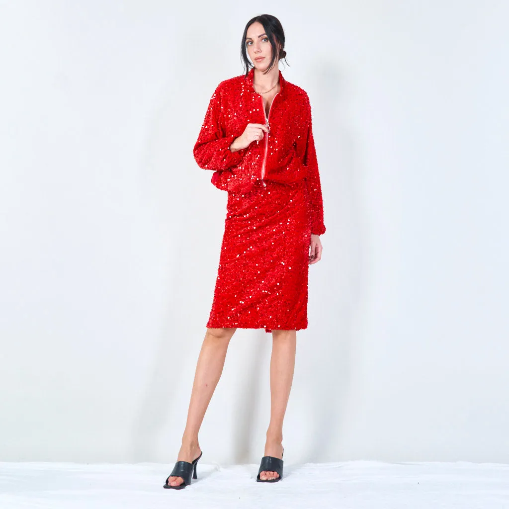 Sparkling sequin pencil skirt wholesale