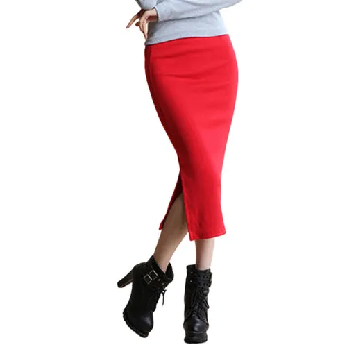 Spring Autumn Long Pencil Skirts Women Slim