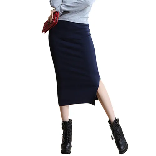 Spring Autumn Long Pencil Skirts Women Slim