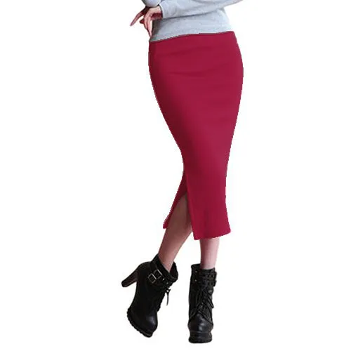 Spring Autumn Long Pencil Skirts Women Slim
