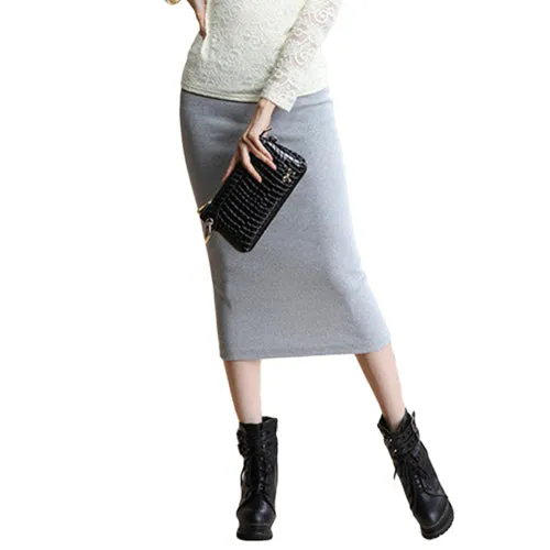 Spring Autumn Long Pencil Skirts Women Slim
