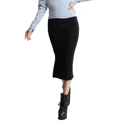 Spring Autumn Long Pencil Skirts Women Slim
