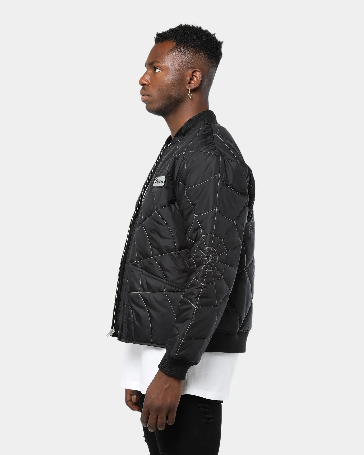 Supreme Spider Web Quilted Work Jacket Black