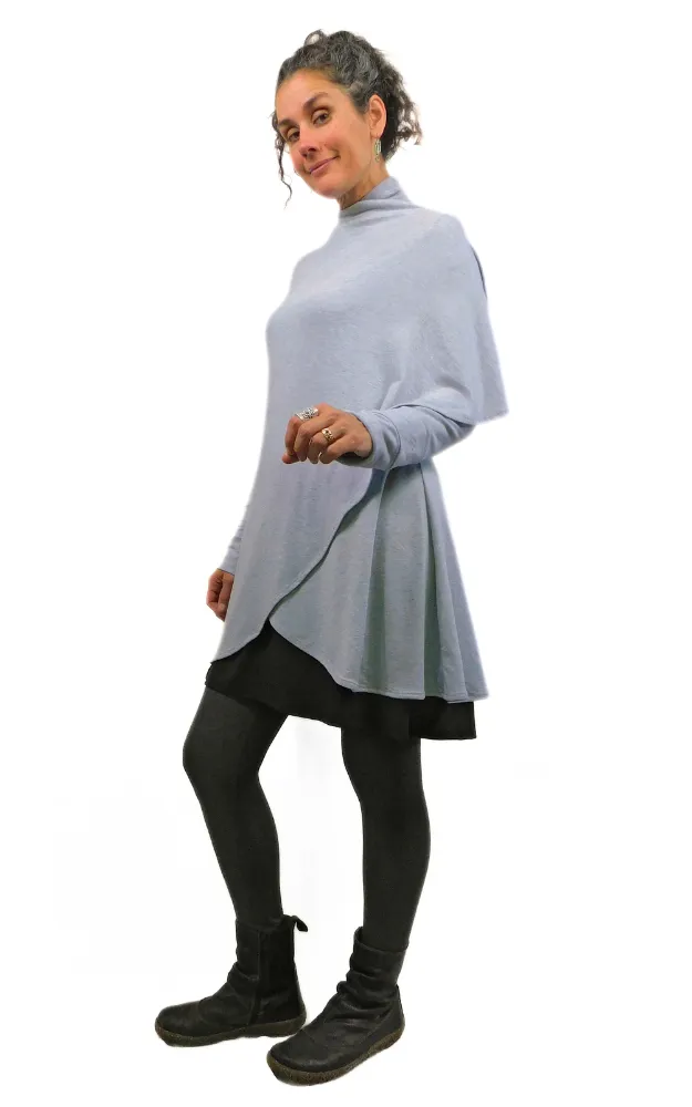 Tencel Merino Princess Wrap Cardigan - Grey Mix
