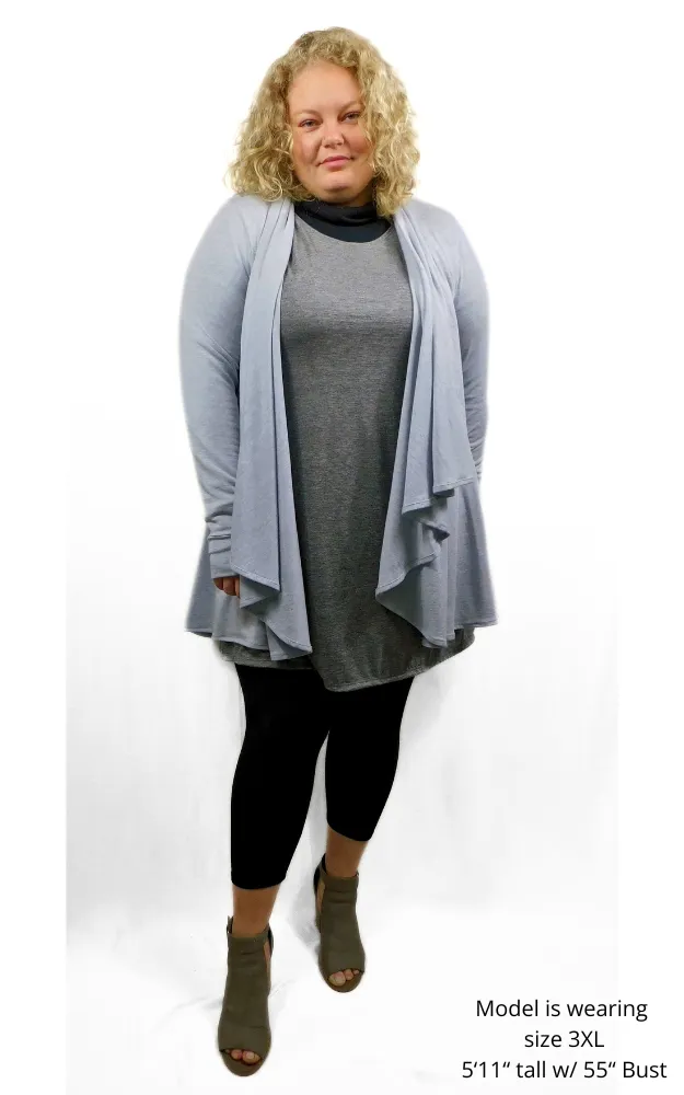 Tencel Merino Princess Wrap Cardigan - Grey Mix