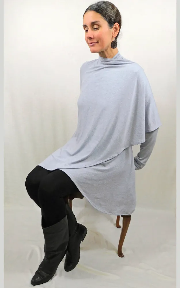 Tencel Merino Princess Wrap Cardigan - Grey Mix