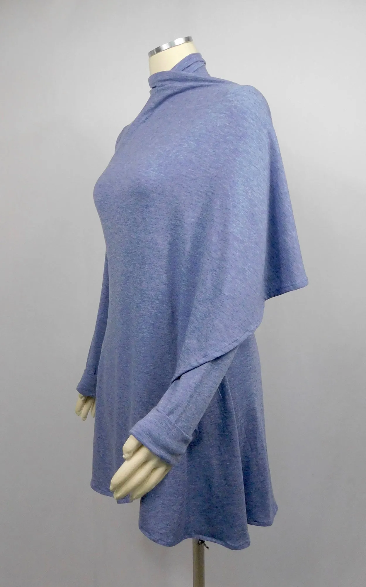 Tencel Merino Princess Wrap Cardigan - Heather Blue